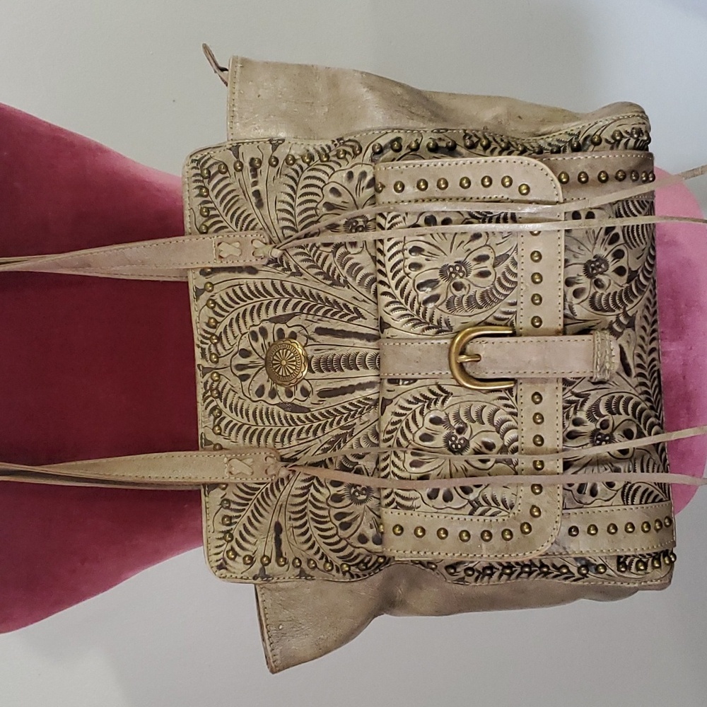 American West Leather Tooled Purse Bag